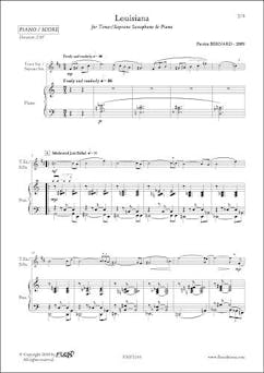 Louisiana - P. BERNARD - Saxophone Ténor ou Soprano et Piano | BERNARD Patrice