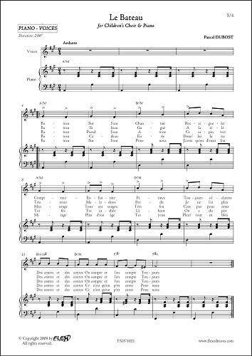 Le  Bateau - P. DUBOST - Chorale d'Enfants et Piano ou Guitare