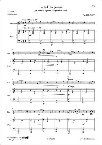 Le  Bal des Jouets - P. PROUST - Saxophone Soprano/Tenor et Piano
