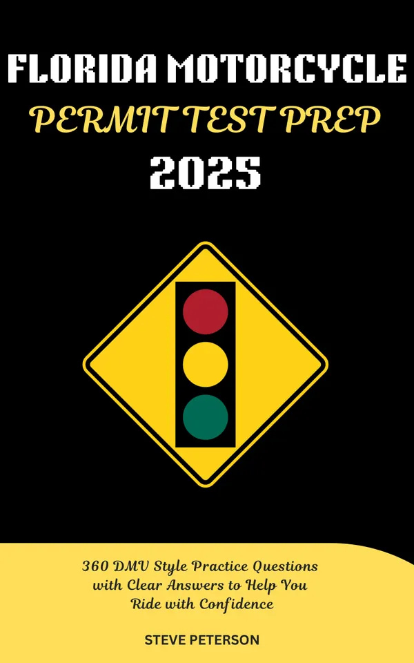 Florida Motorcycle Permit Test Prep 2025 : 360 DMV Style Practice Questions with Clear Answers to Help You Ride with Confidence