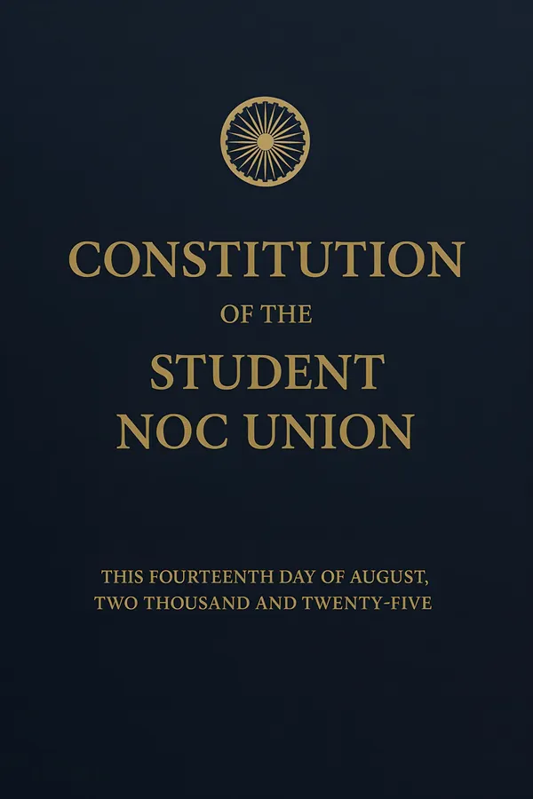 Constitution of Student Noc Union : Guiding Principles and Laws of the Student NOC Union