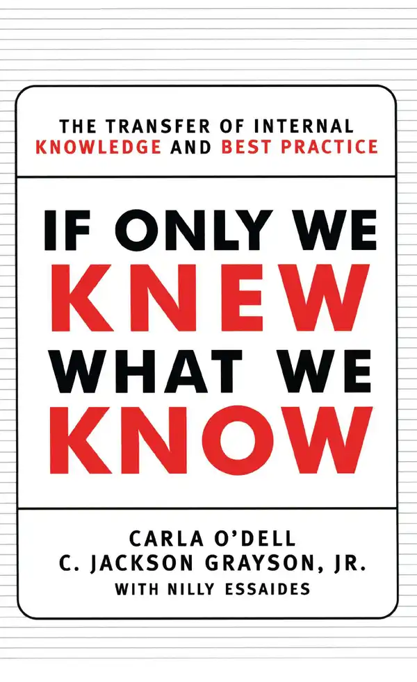 If Only We Knew What We Know : The Transfer of Internal Knowledge and Best Practi
