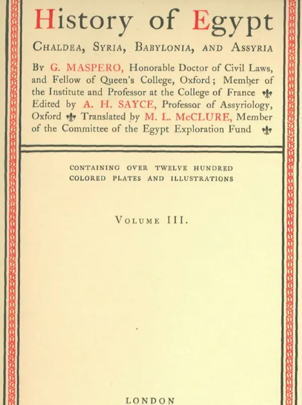 History of Egypt, Chaldea, Syria, Babylonia, and Assyria, Vol. 3