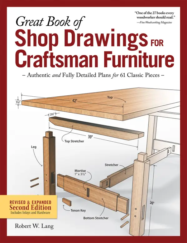 Great Book of Shop Drawings for Craftsman Furniture, Revised & Expanded Second Edition : Authentic and Fully Detailed Plans for 61 Classic Pieces
