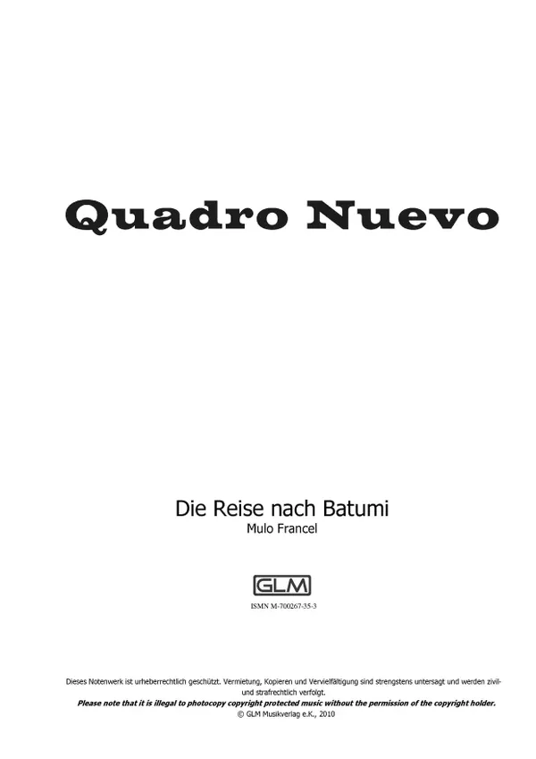 Die Reise nach Batumi : sheet music for instruments in Bb