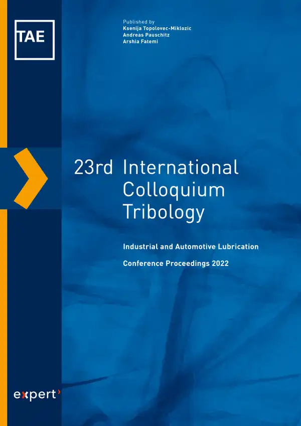 23rd International Colloquium Tribology : Industrial and Automotive Lubrication