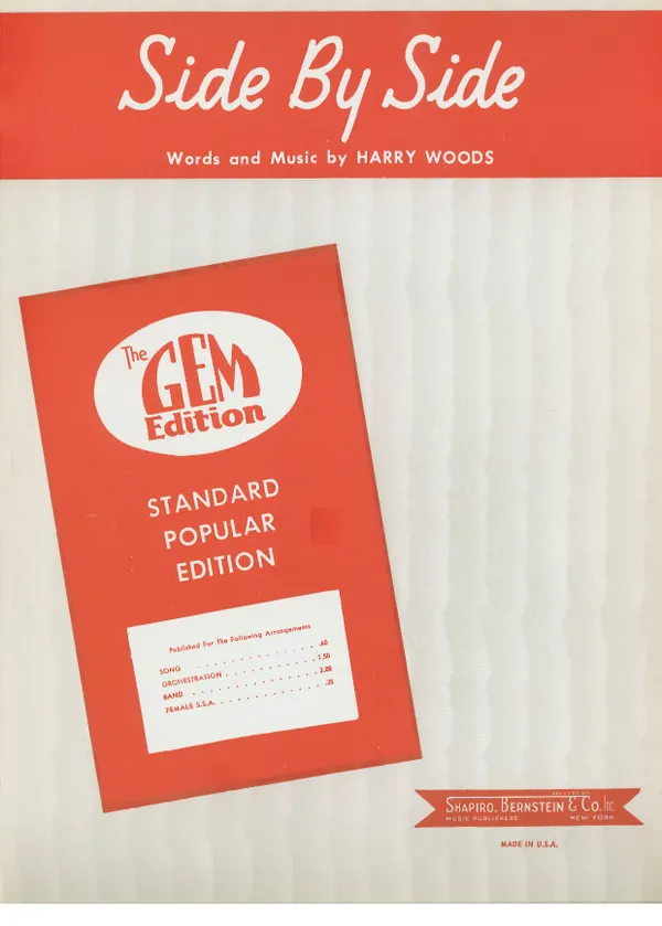 Side by Side : as performed by Kay Starr, Popular Standard, Single Songbook