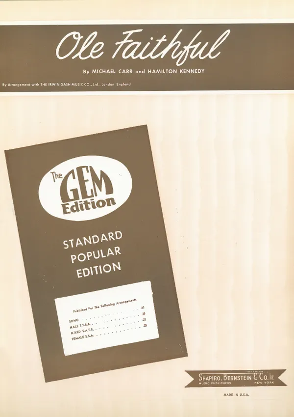 Ole Faithful : Popular Standard; Single Songbook