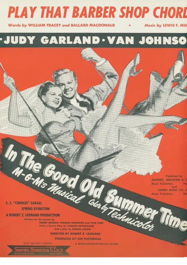 Play That Barber Shop Chord : From Movie "In The Good Old Summertime", Single Songbook