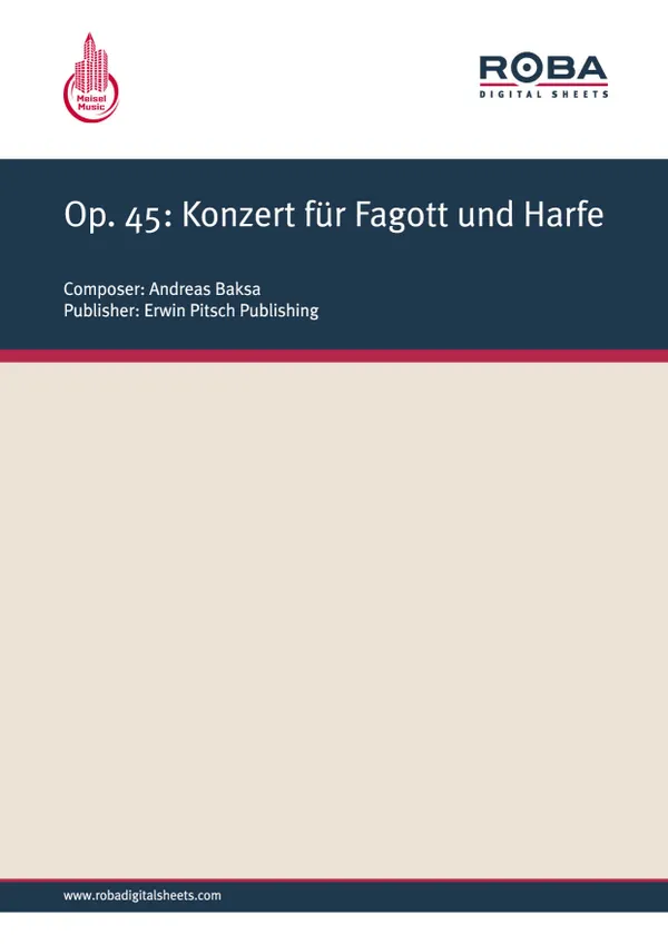 Op. 45: Konzert für Fagott und Harfe : sheet music