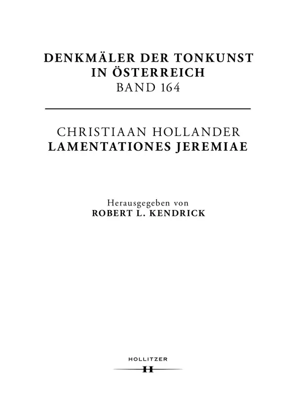 Christiaan Hollander. Lamentationes Jeremiae