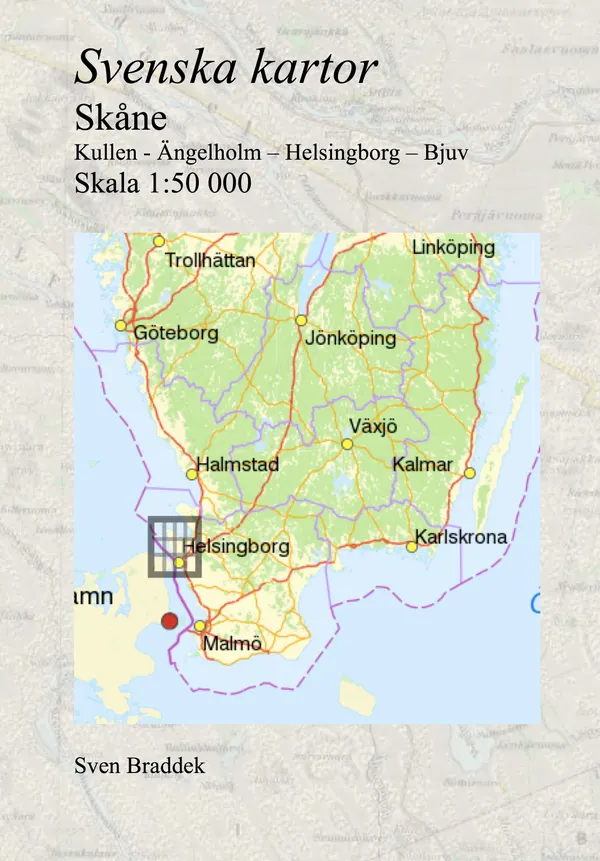 Svenska kartor. Kullen - Ängelholm – Helsingborg – Bjuv (Skåne)