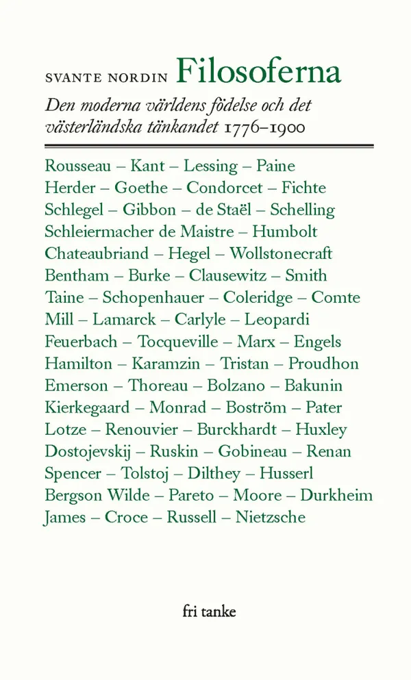 Filosoferna : Den moderna världens födelse och det västerländska tänkandet 1776-1900