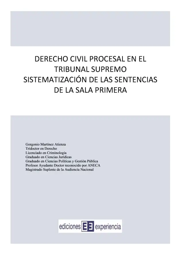 Derecho Civil Procesal En El Tribunal Supremo Sistematización De Las