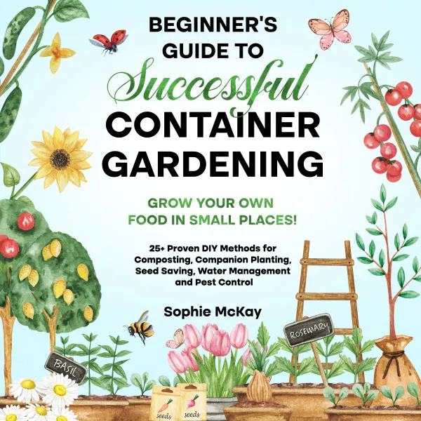 Beginner's Guide to Successful Container Gardening : Grow Your Own Food in Small Places! 25+ Proven DIY Methods for Composting, Companion Planting, Seed Saving, Water Management and Pest Control