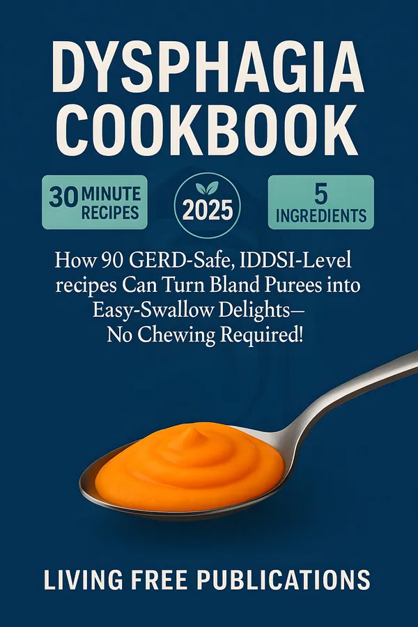Dysphagia Cookbook : How 90 GERD-Safe, IDDSI-Level recipes can turn bland purees into easy-swallow delights – No chewing required(Food List Included)