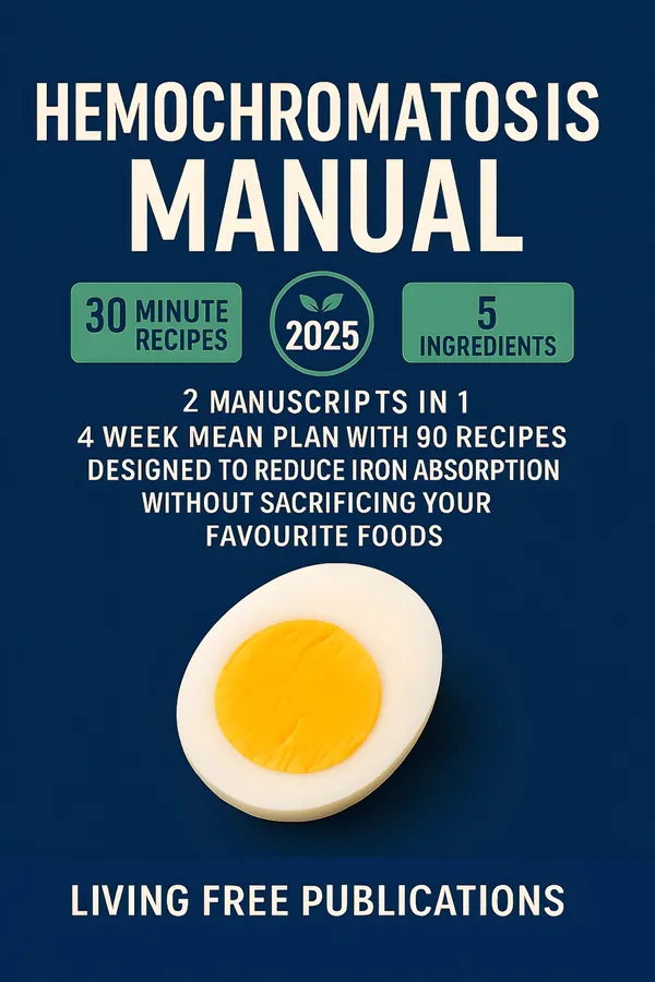 Hemochromatosis Manual : 2 MANUSCRIPTS IN 1 – 4 week meal plan with 90 recipes designed to reduce iron absorption without sacrificing your favorite foods (Food List Included)